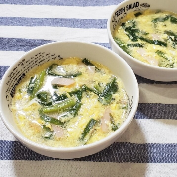 ニラと卵のふわふわのスープ